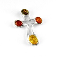 amber cross pendant #1